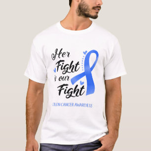 T-shirt Son combat est notre combat contre le cancer du c