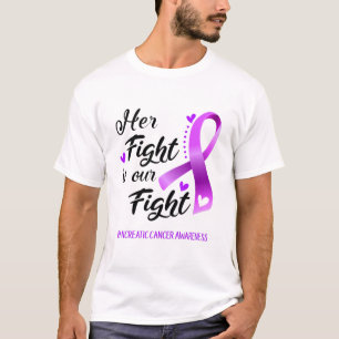 T-shirt Son combat est notre combat contre le cancer pancr