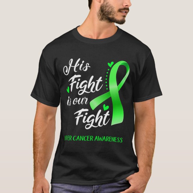 T-shirt \Son combat est notre combat Liver Cancer Sensibil (Devant)