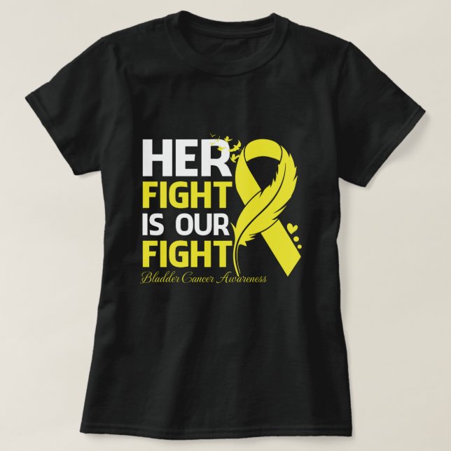 T-shirt Son combat est notre connaissance du CANCER de la  (Design devant)