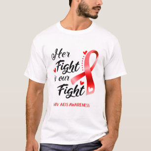 T-shirt Son combat est notre lutte contre le SIDA