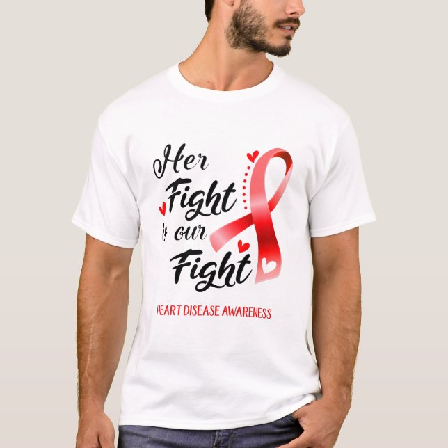 T-shirt Son combat est notre lutte contre les maladies car (Devant)