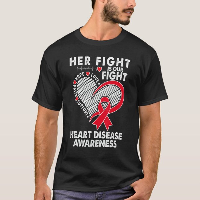 T-shirt Son combat est notre lutte contre les maladies car (Devant)