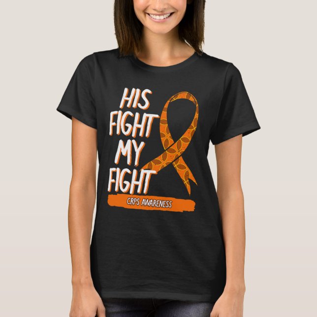 T-shirt Son combat Mon combat CRPS Sensibilisation Orange  (Devant)