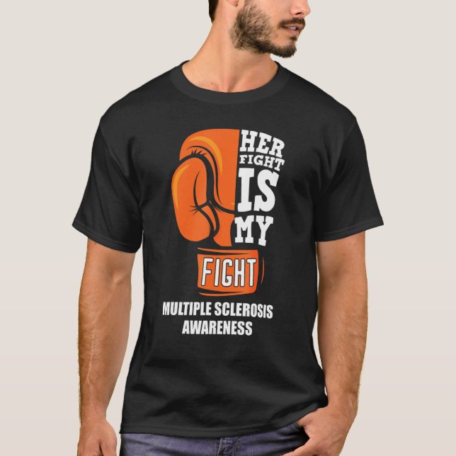T-shirt Son combat Mon combat Mme Warrior Sclérose en plaq (Devant)