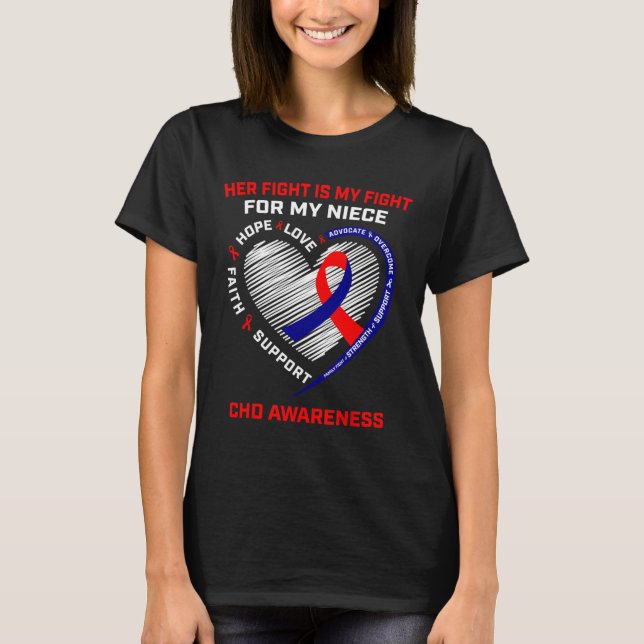 T-shirt Son combat Niece Chd Sensibilisation aux maladies  (Devant)
