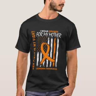T-shirt Son combat Orange Mère Maman Leucémie Sensibilisat