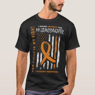 T-shirt Son combat Orange petite-fille Leucémie Sensibilis