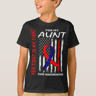 T-shirt Son Combat Tante Sensibilisation TCH Drapeau Améri