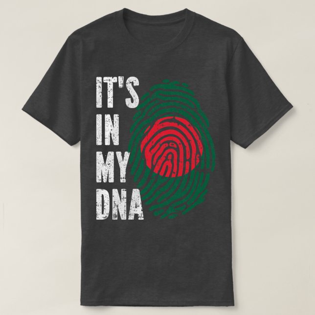 T-shirt SON DANS MON ADN Bangladesh Drapeau Hommes Femmes  (Design devant)