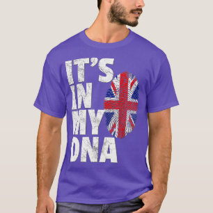T-shirt SON DANS MON ADN Drapeau britannique Angleterre Ro