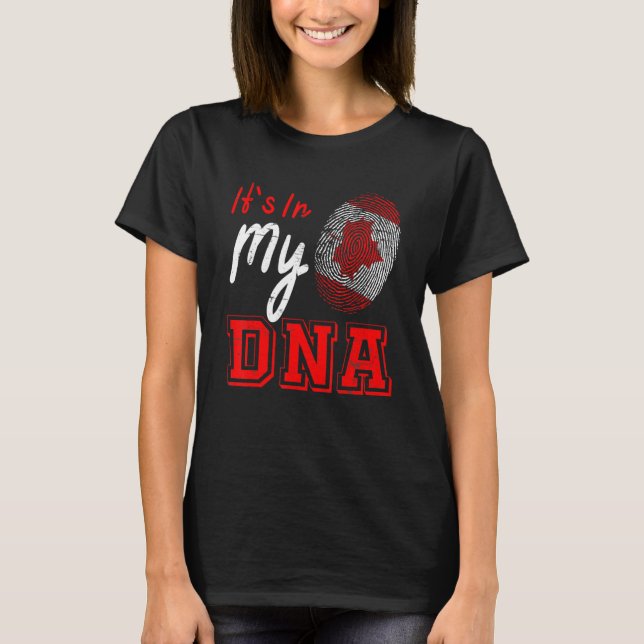 T-shirt Son Dans Mon Adn Drapeau Canadian Maple Leaf 1er j (Devant)