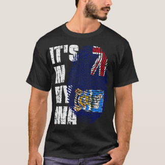 T-shirt SON DANS MON ADN Falkland Islands Drapeau garçon f