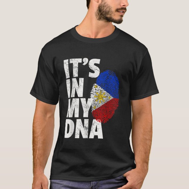 T-shirt SON DANS MON ADN Filipino Philippines Drapeau Nati (Devant)