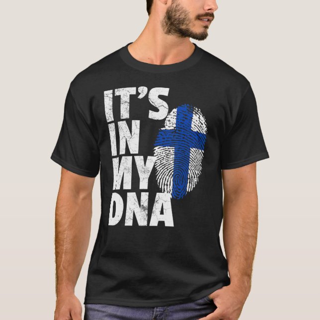 T-shirt Son Dans Mon Adn Finlande Flag Pride Pays National (Devant)