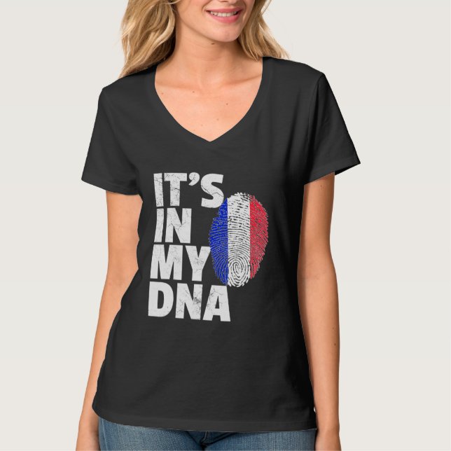 T-shirt Son Dans Mon Adn France Flag Pride National Co (Devant)