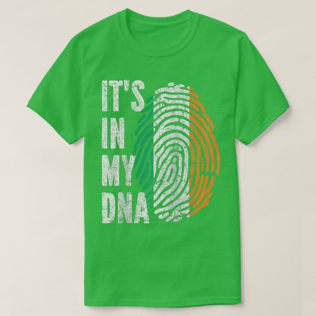 T-shirt SON DANS MON ADN Irlande Drapeau irlandais Raglan  (Design devant)
