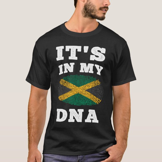 T-shirt Son dans mon ADN Jamaïque Drapeau Jamaïcain (Devant)