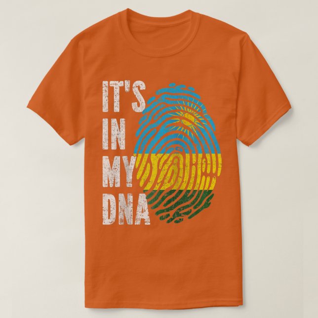 T-shirt SON DANS MON ADN Rwanda Drapeau Rwandais Raglan Ba (Design devant)