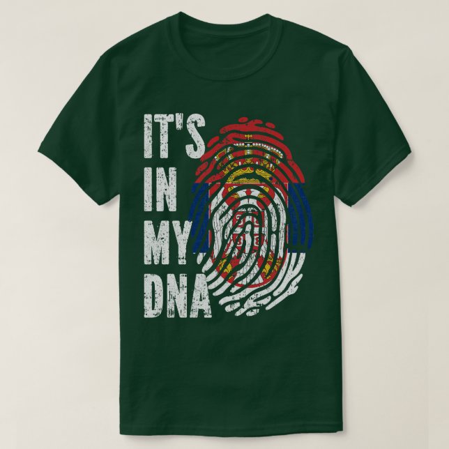 T-shirt SON DANS MON ADN Serbie Drapeau Hommes Femmes Enfa (Design devant)