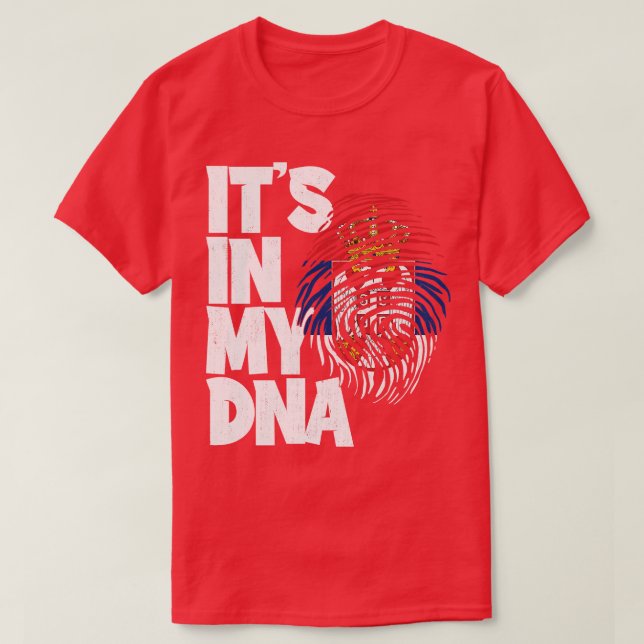 T-shirt SON DANS MON ADN Serbie Drapeau Hommes Femmes Enfa (Design devant)