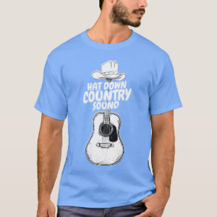 T-shirt Son de cow-boy musique rétro chapeau vers le bas d