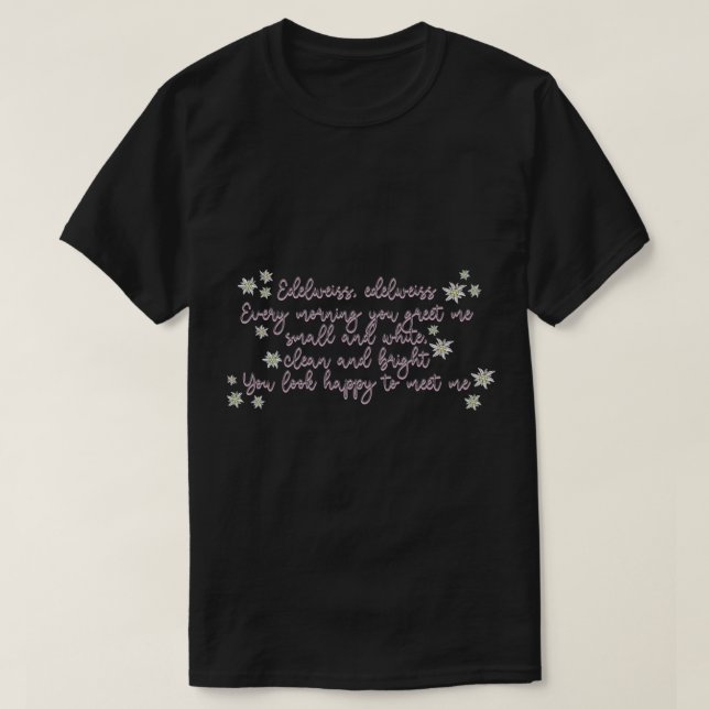 T-shirt Son de la musique Edelweiss Lyrics Sticker (Design devant)