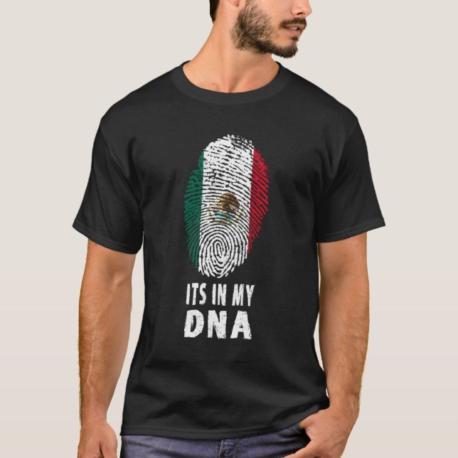 T-shirt Son Drapeau Dans Mon Adna Mexique Mexique (Devant)