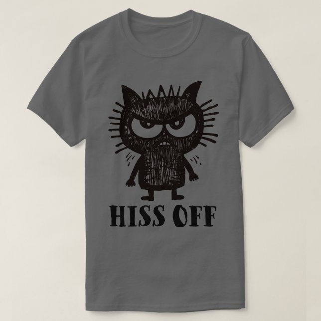 T-shirt son drôle de chat en colère (Design devant)