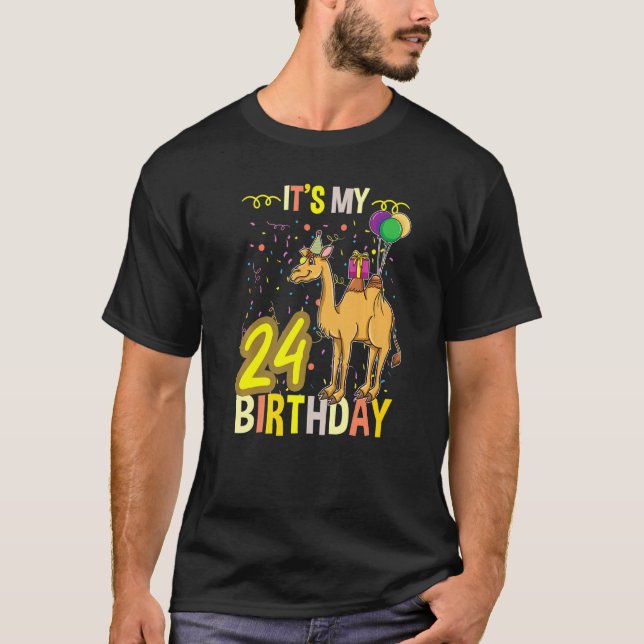 T-shirt Son dromadaire de chameau de mon 24e anniversaire (Devant)