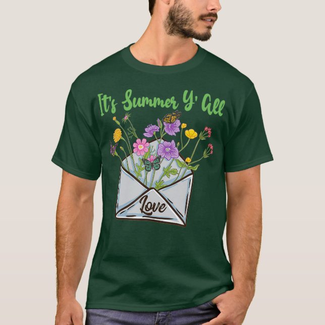 T-shirt Son Enveloppe Boho Summer Yall mignonne (Devant)