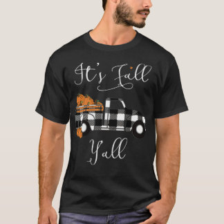 T-shirt Son Fall Y tout Citrouille Plaid Truck drôle llama