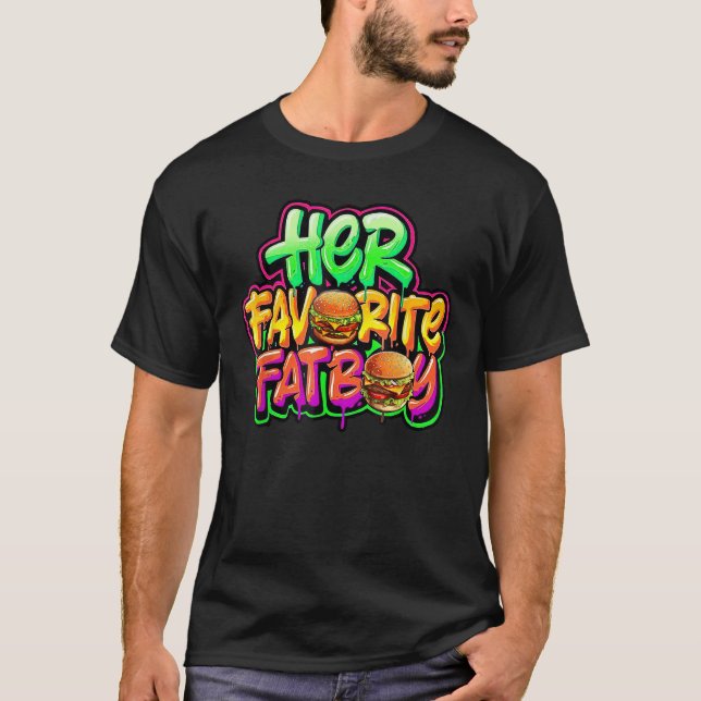 T-shirt Son Fatboy Favori Hamburger Funny Fatboy (Devant)