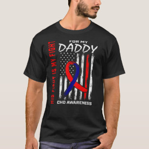 T-shirt Son Fight CHD Sensibilisation Papa Papa Drapeau Am