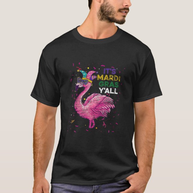 T-shirt Son Flamant rose Mardi Gras Yall (Devant)