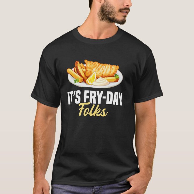 T-shirt Son Fry-Day aux gens Friture de poisson frit (Devant)