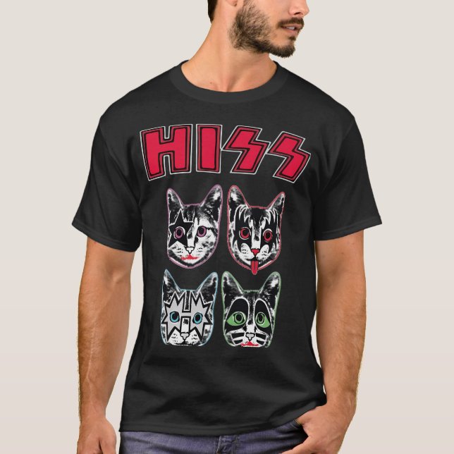 T-shirt Son Funny Chats Kittens Rock Rockin (Devant)