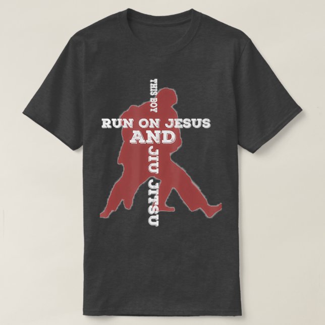 T-shirt Son Garçon Coule Sur Jésus Et Le BJJ Brésilien Jiu (Design devant)