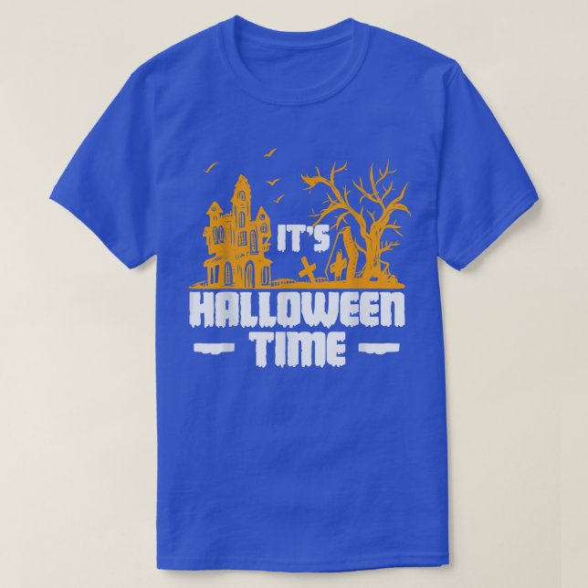 T-shirt Son Halloween Haunted House Castle Ghost (Design devant)