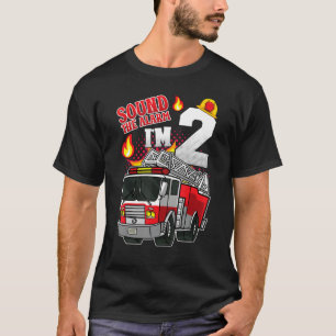 T-shirt Son L'alarme Je suis 2 pompier Moteur d'incendie 2