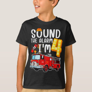T-shirt Son L'alarme Je suis 4 pompier Moteur d'incendie G