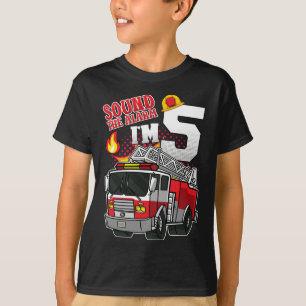 T-shirt Son L'alarme Je suis 5 pompier Garçon