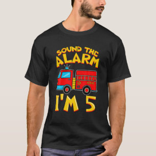 T-shirt Son L'alarme Je suis 5 pompier Garçon 5e anniversa
