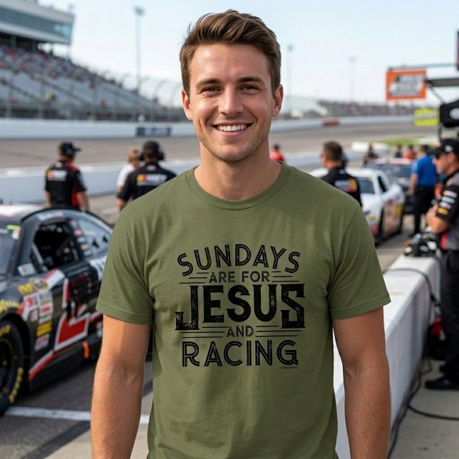 T-shirt Son « Les dimanches sont pour Jésus et la course » (Créateur téléchargé)