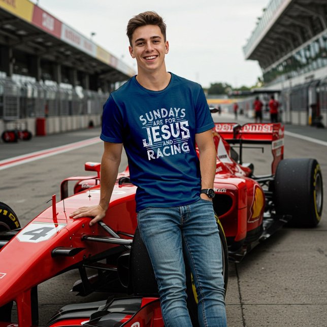 T-shirt Son « Les dimanches sont pour Jésus et la course » (Créateur téléchargé)