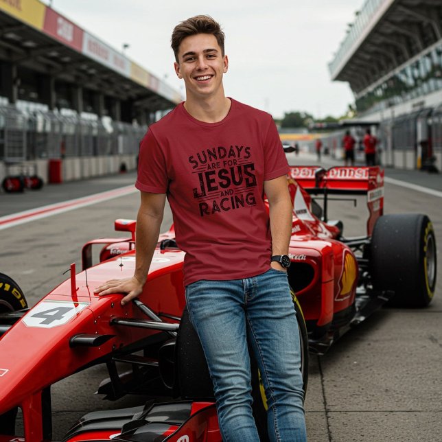 T-shirt Son « Les dimanches sont pour Jésus et la course » (Créateur téléchargé)