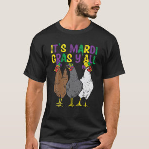 T-shirt Son Mardi Gras Yall 3 Poulets Amusants Agriculteur