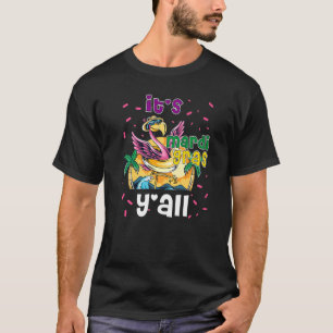 T-shirt Son Mardi Gras Yall Flamant rose Carnival Party 20