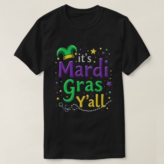 T-shirt Son Mardi Gras Yall Mardi Gras Costume Parade (Design devant)