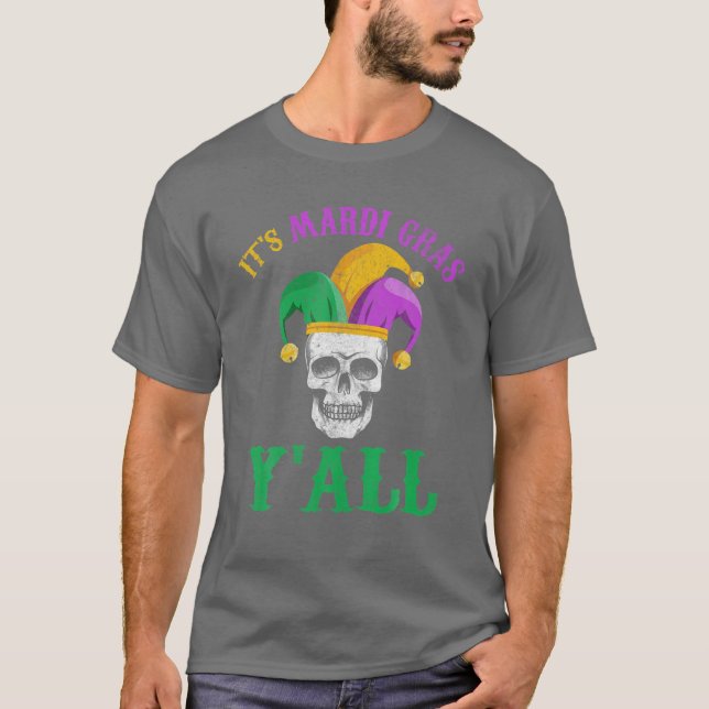 T-shirt Son Mardi Gras Yall Tee Mardi Gras Party Mask Coût (Devant)